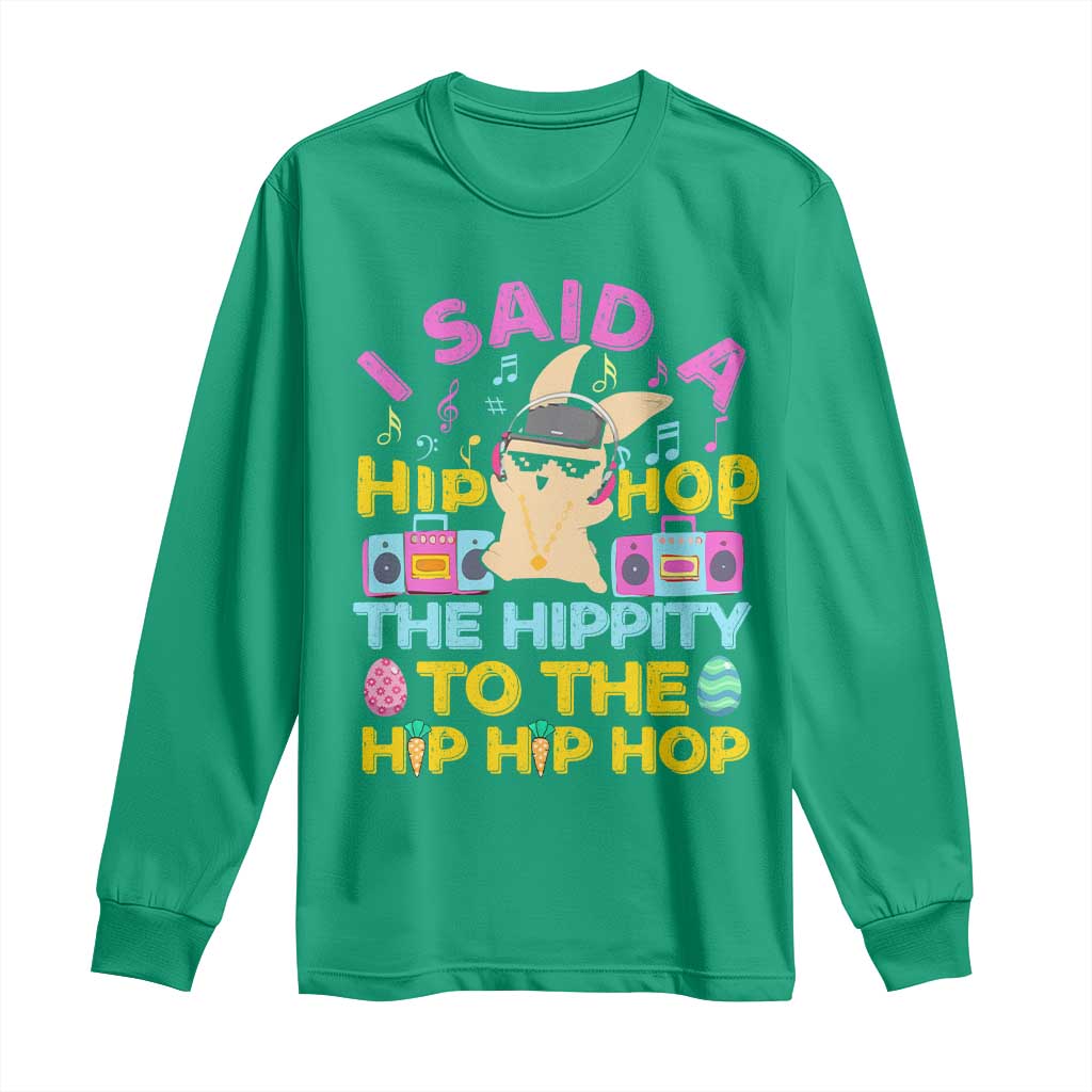 Funny Hip Hop Hippity Easter Bunny Long Sleeve Shirt - Wonder Print Shop