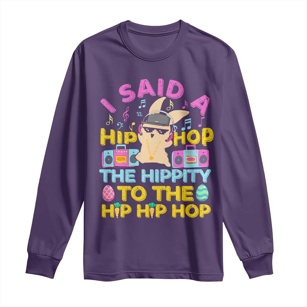 Funny Hip Hop Hippity Easter Bunny Long Sleeve Shirt - Wonder Print Shop