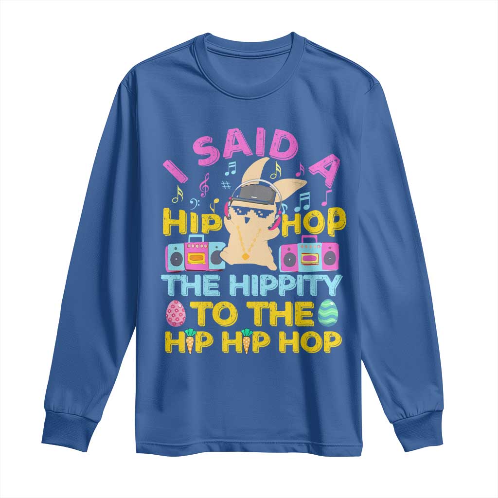 Funny Hip Hop Hippity Easter Bunny Long Sleeve Shirt - Wonder Print Shop