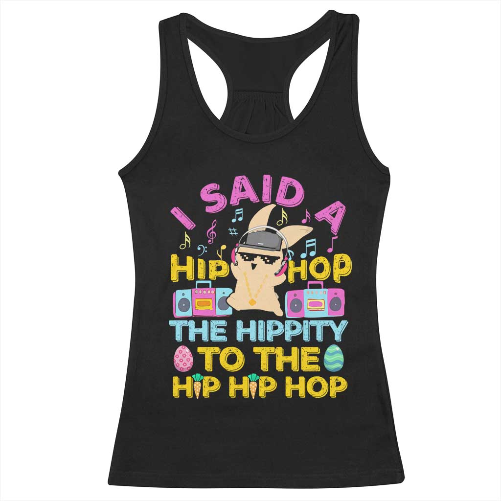 Funny Hip Hop Hippity Easter Bunny Racerback Tank Top - Wonder Print Shop