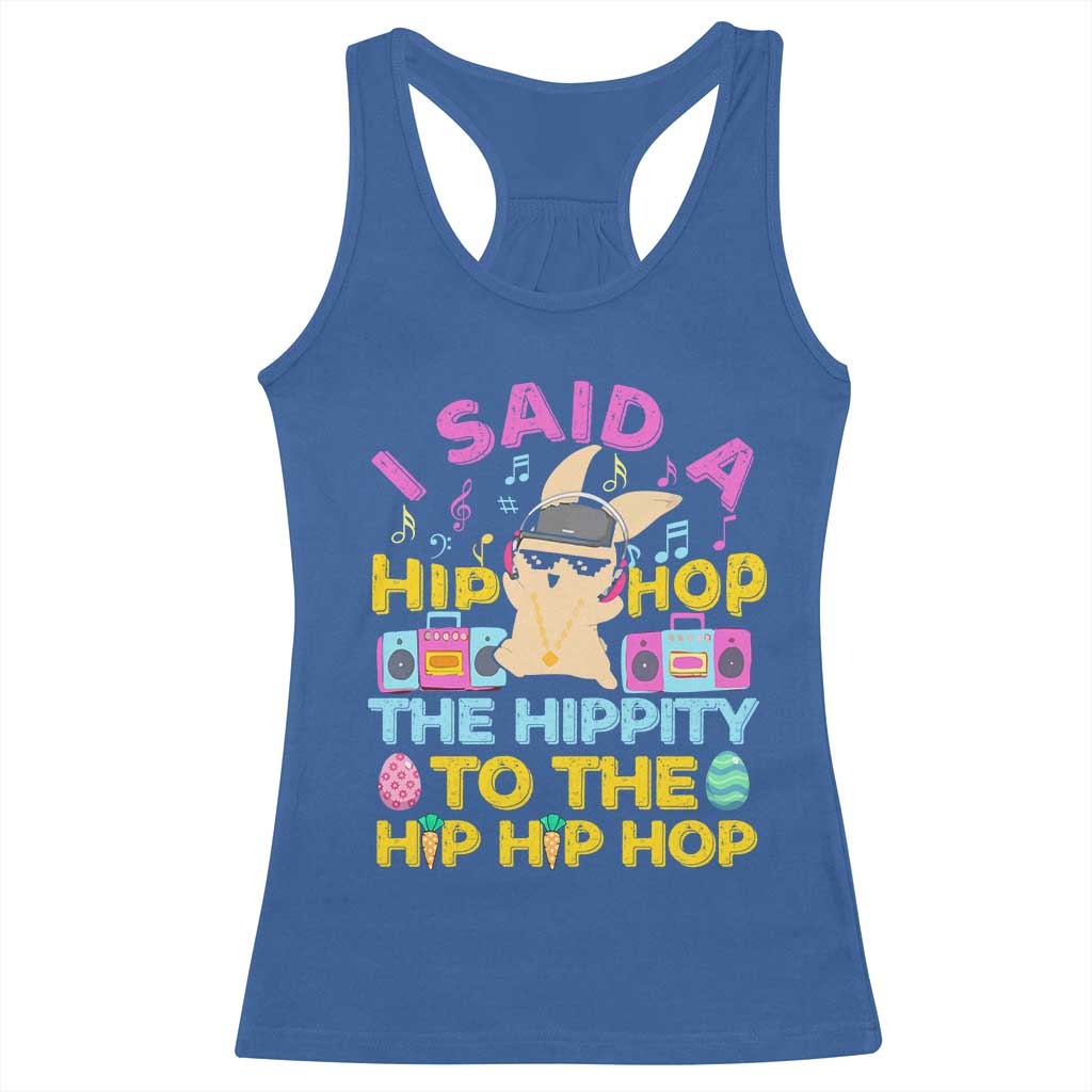 Funny Hip Hop Hippity Easter Bunny Racerback Tank Top - Wonder Print Shop