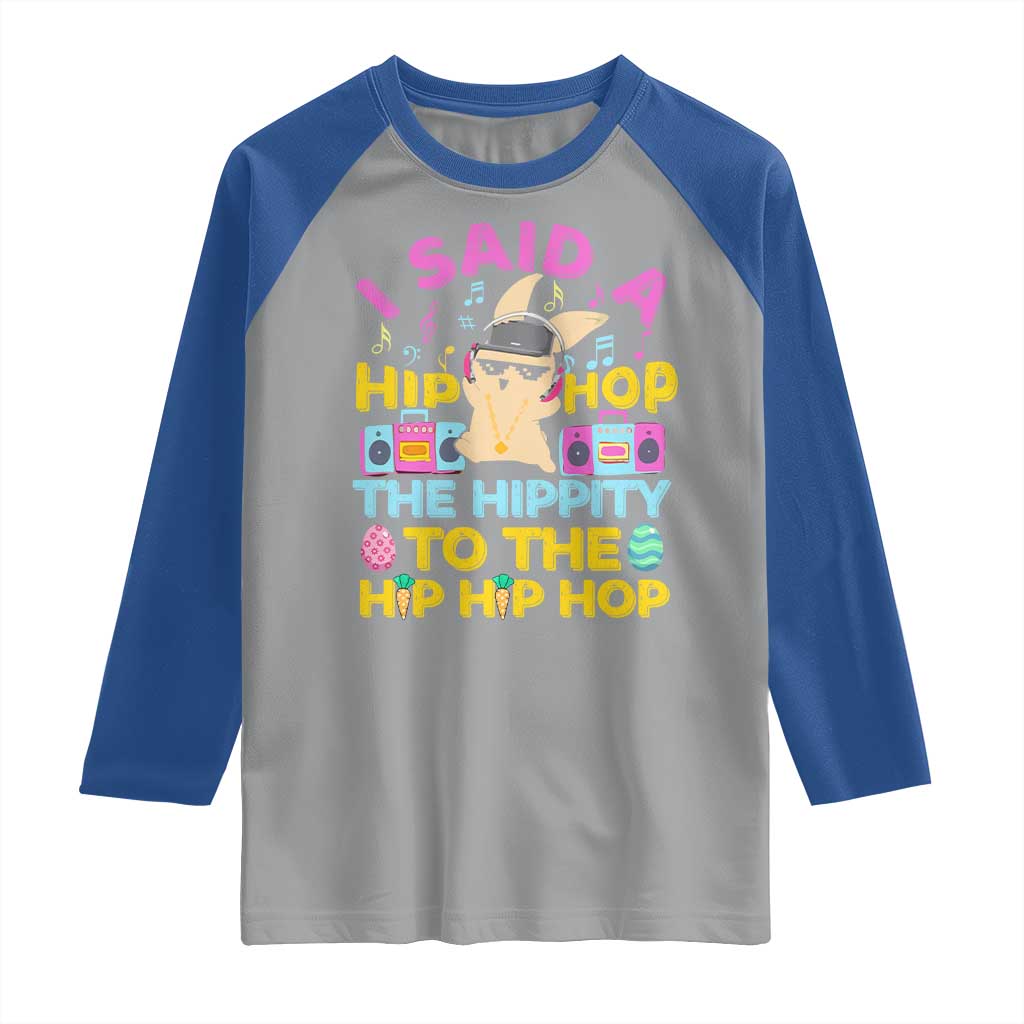 Funny Hip Hop Hippity Easter Bunny Raglan Shirt - Wonder Print Shop