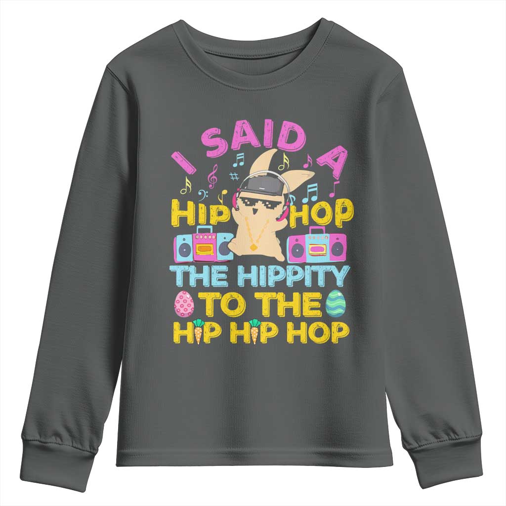 Funny Hip Hop Hippity Easter Bunny Youth Sweatshirt - Wonder Print Shop