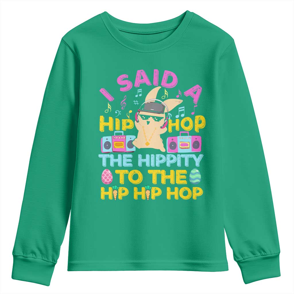 Funny Hip Hop Hippity Easter Bunny Youth Sweatshirt - Wonder Print Shop