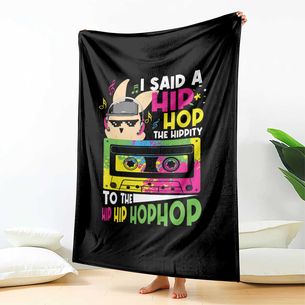 Hip Hop Easter Bunny Throw Blanket Funny Hippity Cool Rabbit Lovers Toddler - Wonder Print Shop