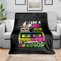 Hip Hop Easter Bunny Throw Blanket Funny Hippity Cool Rabbit Lovers Toddler - Wonder Print Shop