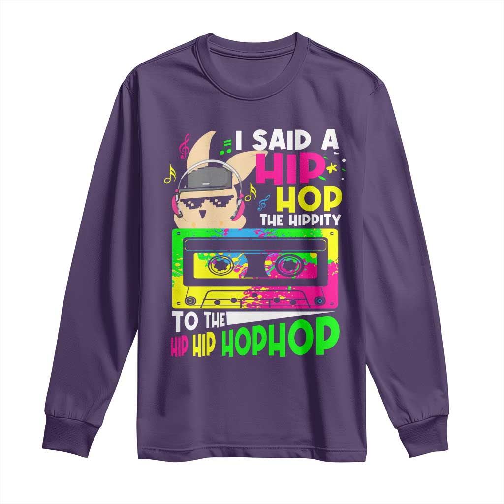 Hip Hop Easter Bunny Long Sleeve Shirt Funny Hippity Cool Rabbit Lovers Toddler - Wonder Print Shop