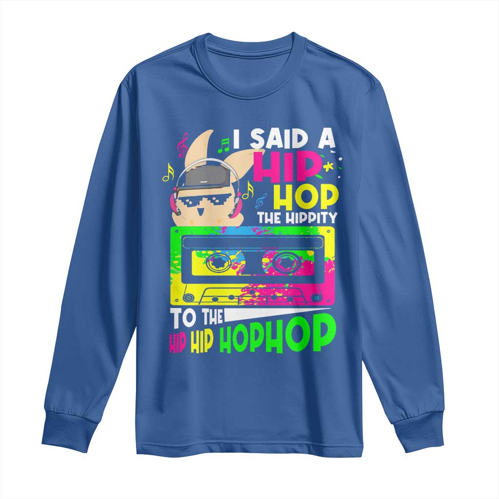 Hip Hop Easter Bunny Long Sleeve Shirt Funny Hippity Cool Rabbit Lovers Toddler - Wonder Print Shop