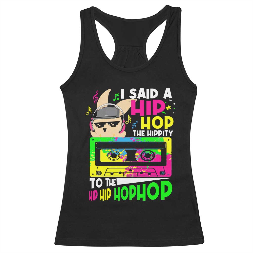 Hip Hop Easter Bunny Racerback Tank Top Funny Hippity Cool Rabbit Lovers Toddler - Wonder Print Shop