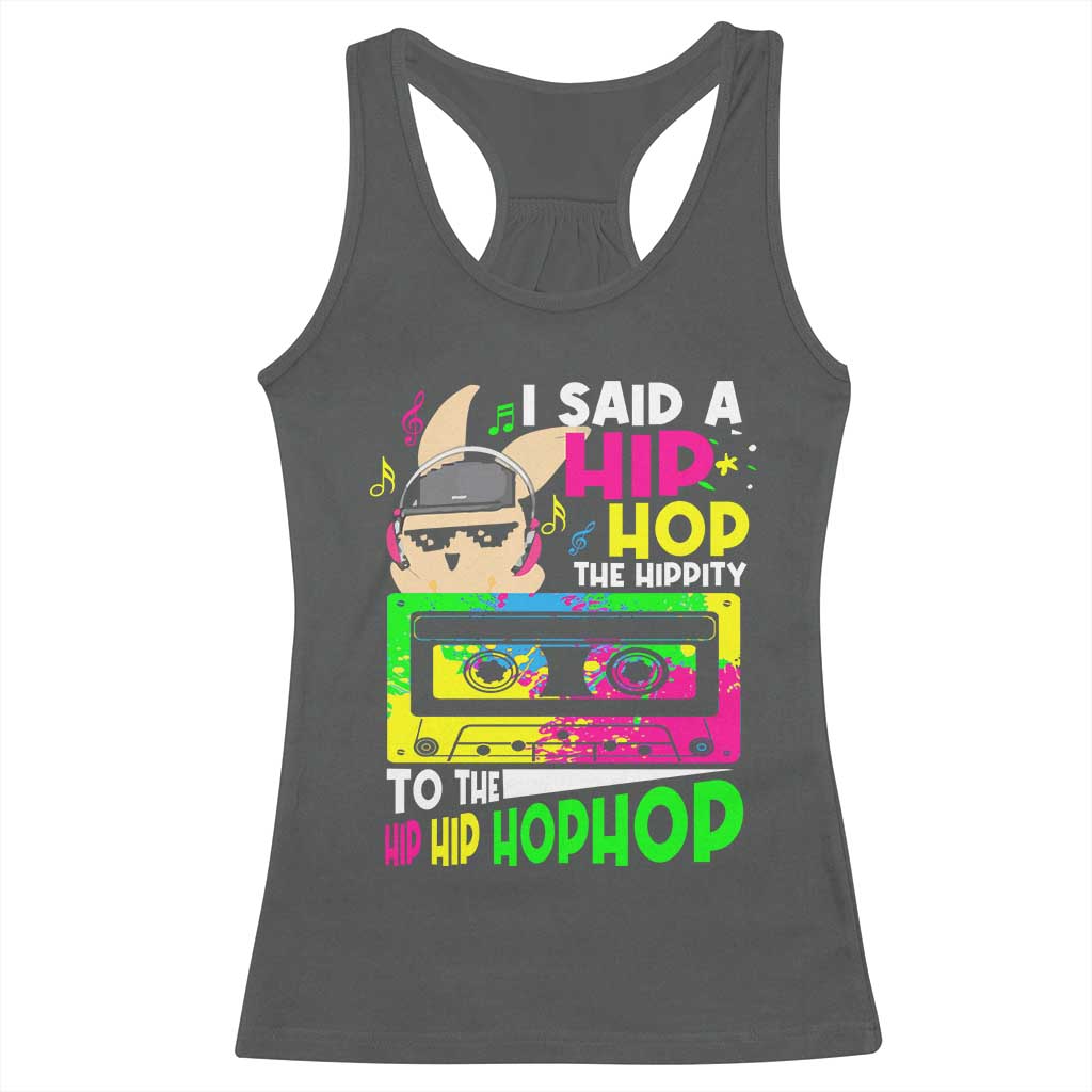 Hip Hop Easter Bunny Racerback Tank Top Funny Hippity Cool Rabbit Lovers Toddler - Wonder Print Shop