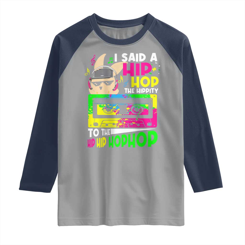 Hip Hop Easter Bunny Raglan Shirt Funny Hippity Cool Rabbit Lovers Toddler - Wonder Print Shop