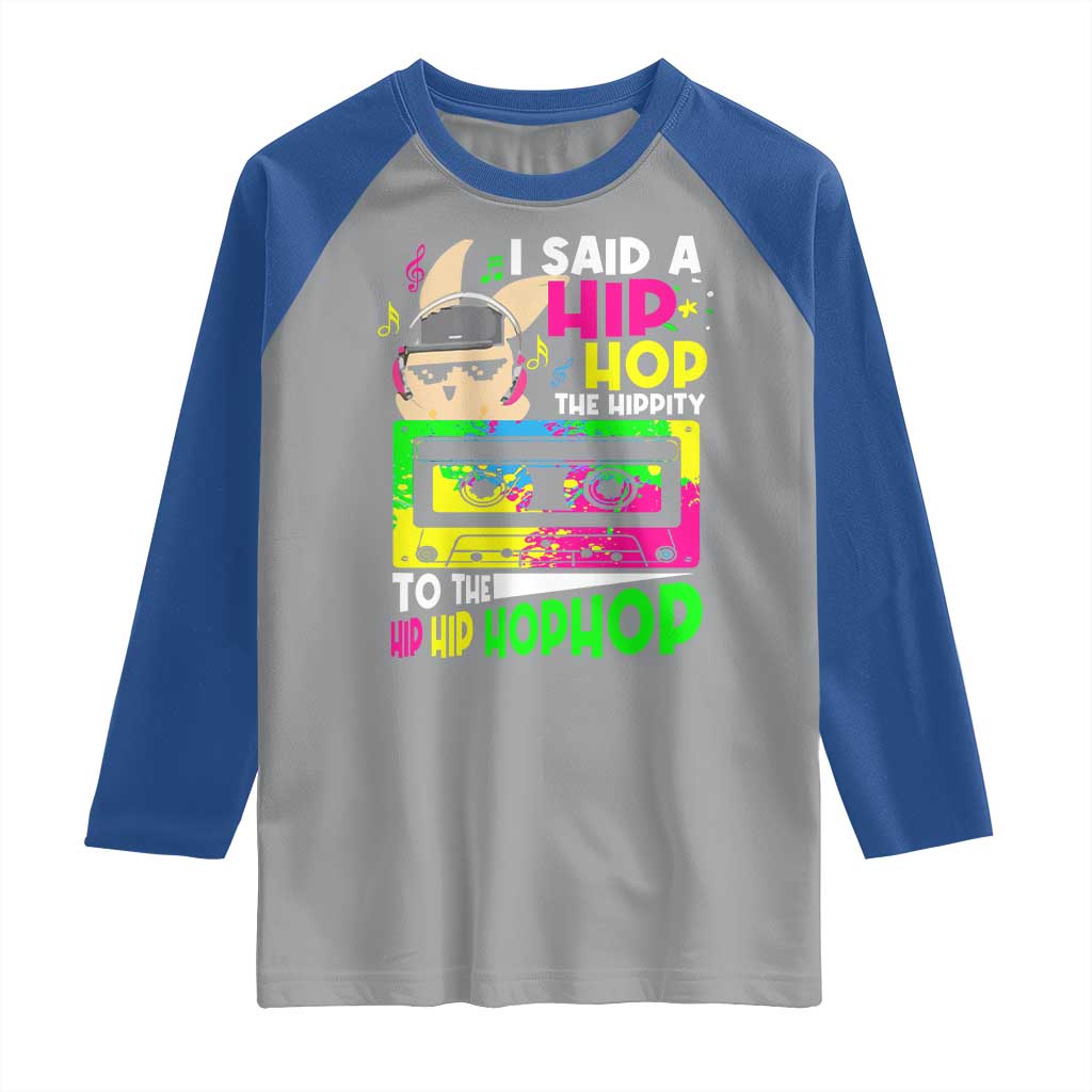 Hip Hop Easter Bunny Raglan Shirt Funny Hippity Cool Rabbit Lovers Toddler - Wonder Print Shop