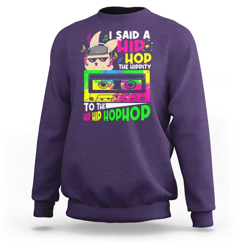 Hip Hop Easter Bunny Sweatshirt Funny Hippity Cool Rabbit Lovers Toddler - Wonder Print Shop