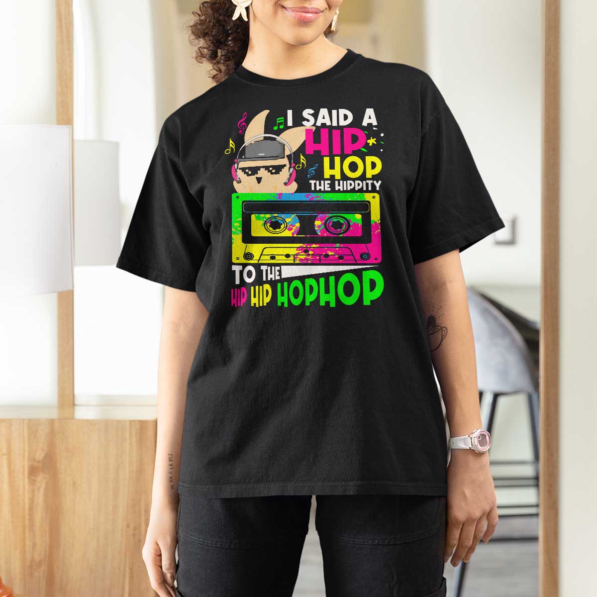 Hip Hop Easter Bunny T Shirt For Women Funny Hippity Cool Rabbit Lovers Toddler - Wonder Print Shop