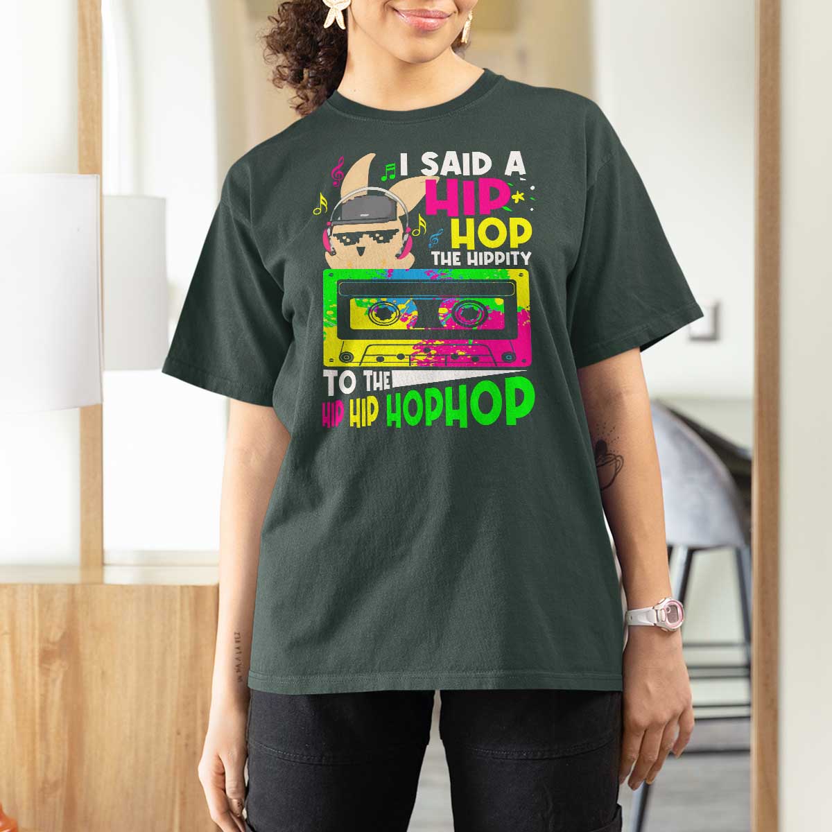 Hip Hop Easter Bunny T Shirt For Women Funny Hippity Cool Rabbit Lovers Toddler - Wonder Print Shop