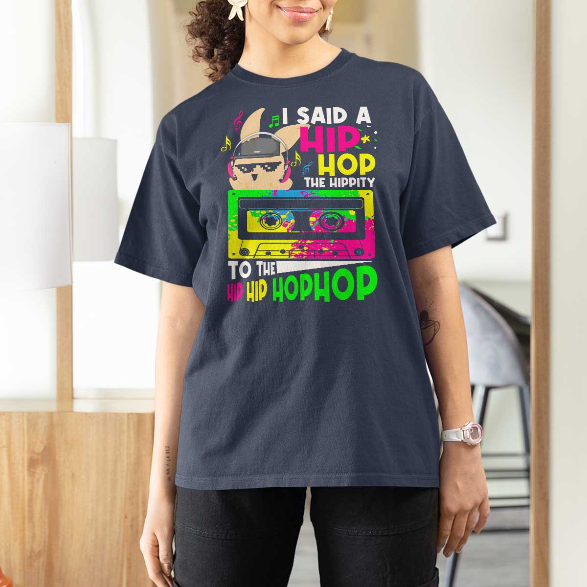 Hip Hop Easter Bunny T Shirt For Women Funny Hippity Cool Rabbit Lovers Toddler - Wonder Print Shop