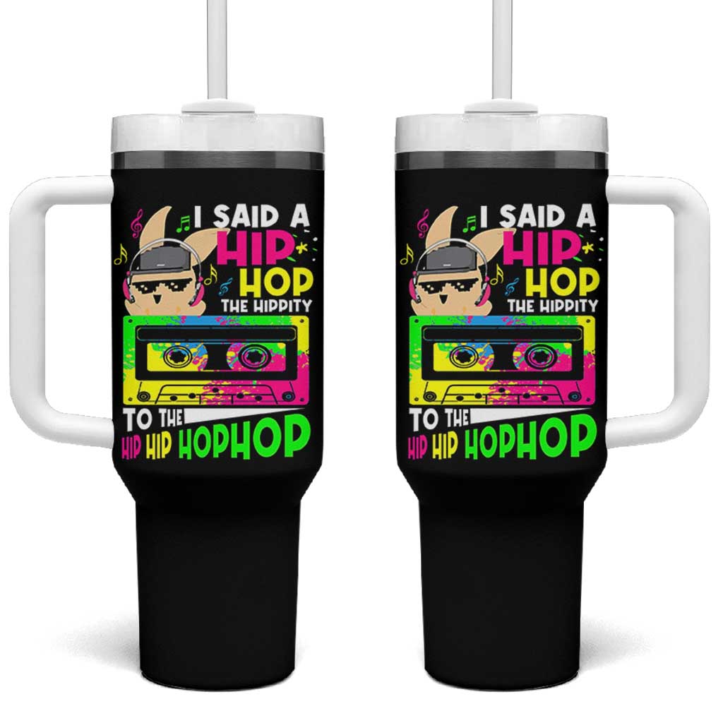 Hip Hop Easter Bunny Tumbler With Handle Funny Hippity Cool Rabbit Lovers Toddler - Wonder Print Shop