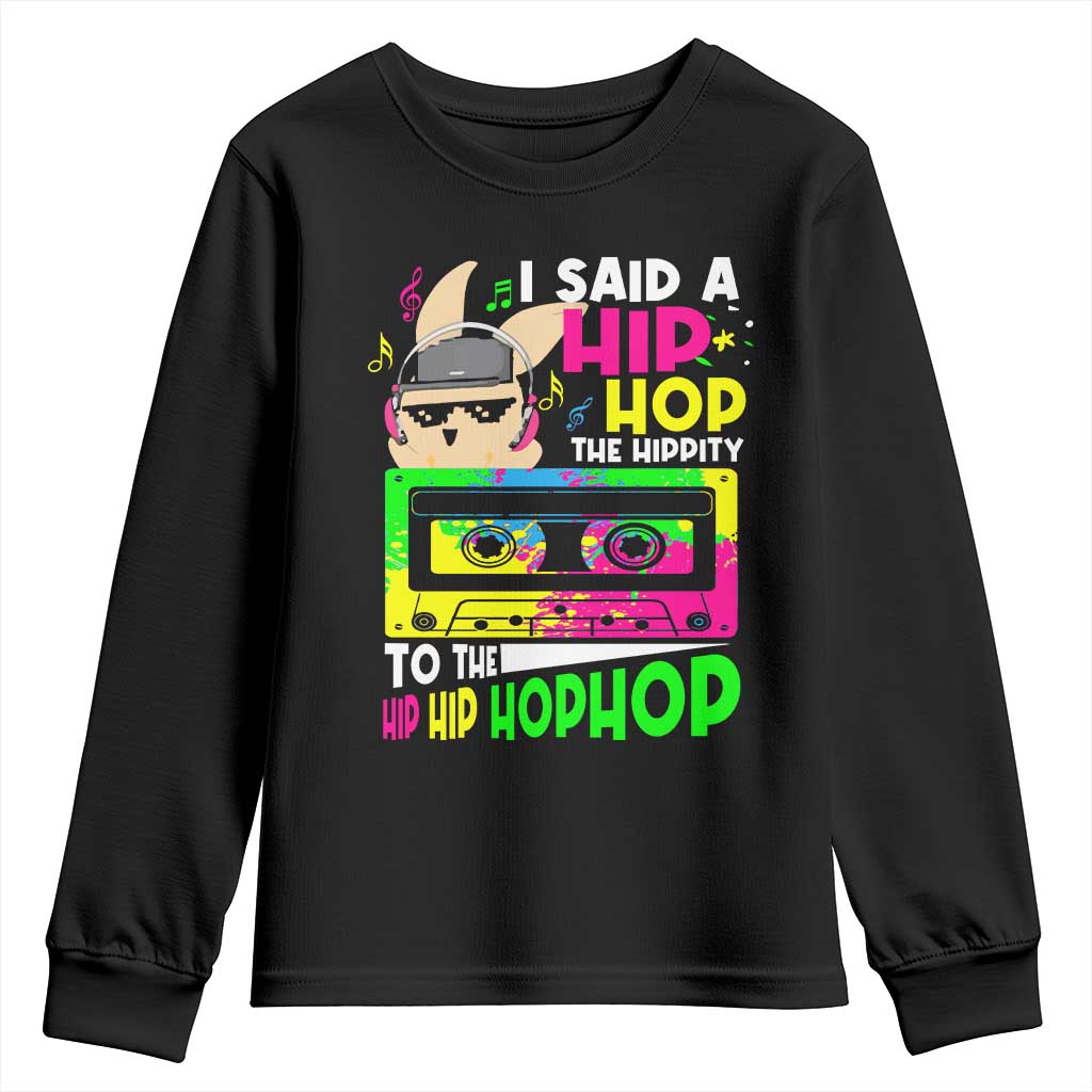 Hip Hop Easter Bunny Youth Sweatshirt Funny Hippity Cool Rabbit Lovers Toddler - Wonder Print Shop