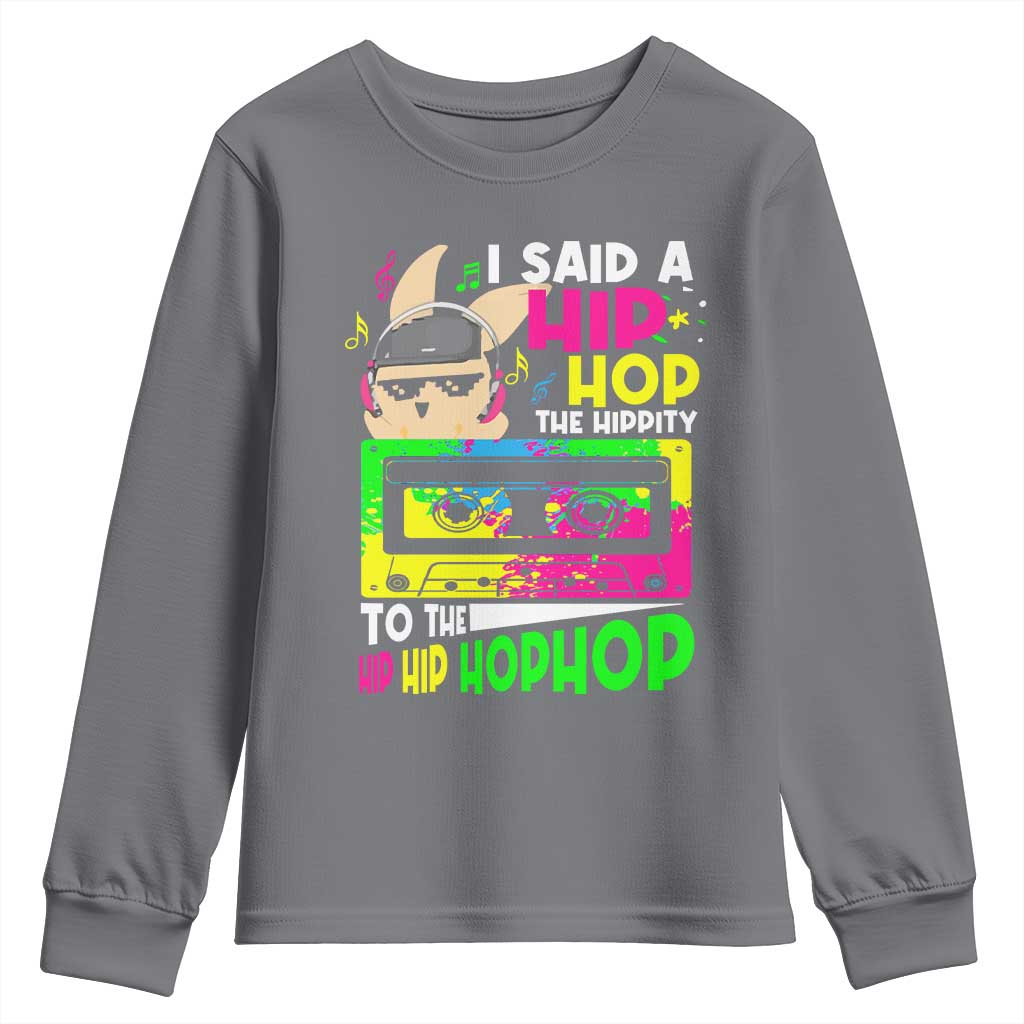 Hip Hop Easter Bunny Youth Sweatshirt Funny Hippity Cool Rabbit Lovers Toddler - Wonder Print Shop