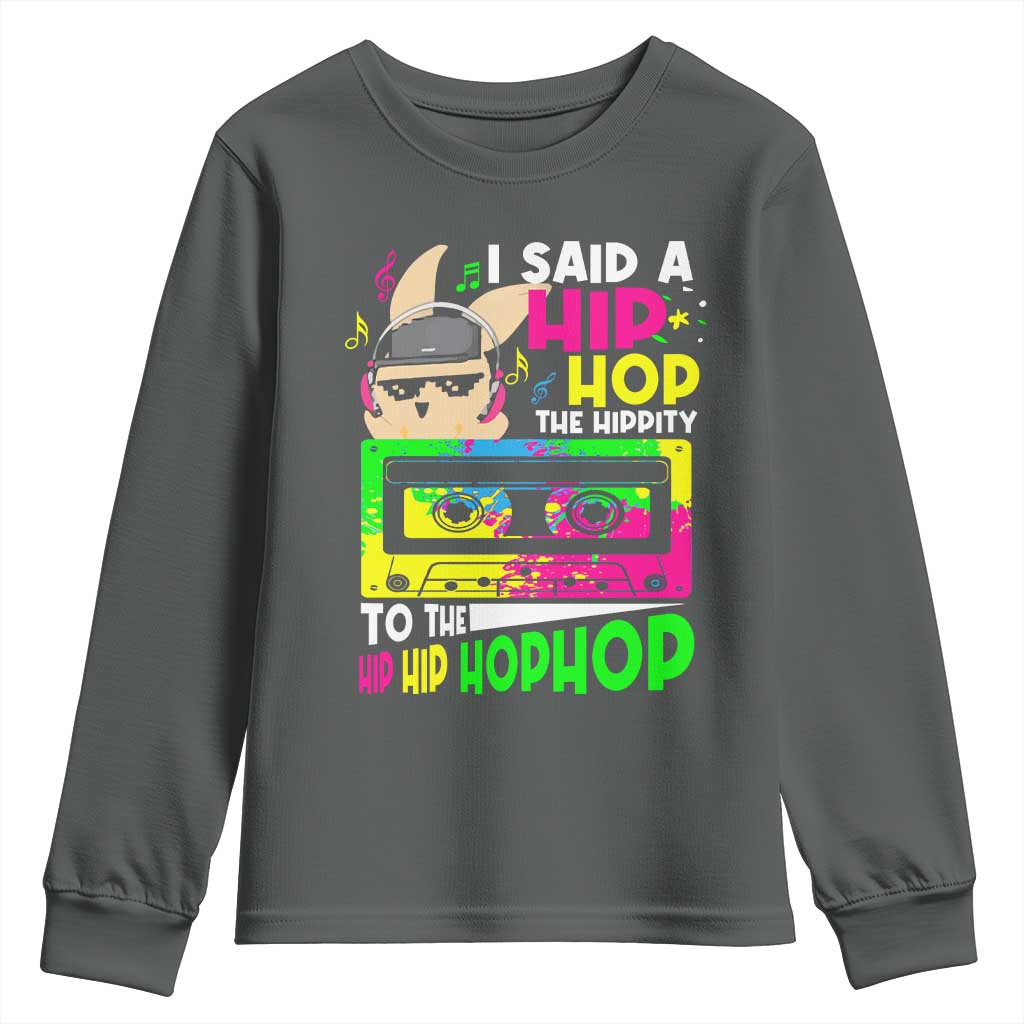 Hip Hop Easter Bunny Youth Sweatshirt Funny Hippity Cool Rabbit Lovers Toddler - Wonder Print Shop