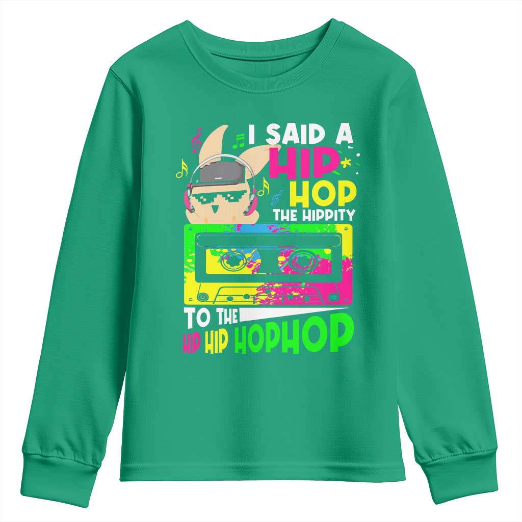 Hip Hop Easter Bunny Youth Sweatshirt Funny Hippity Cool Rabbit Lovers Toddler - Wonder Print Shop