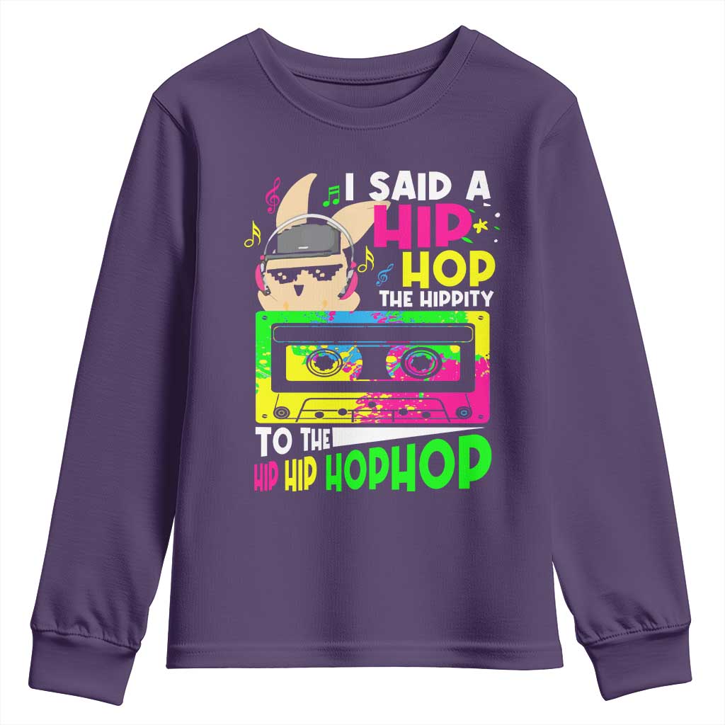 Hip Hop Easter Bunny Youth Sweatshirt Funny Hippity Cool Rabbit Lovers Toddler - Wonder Print Shop