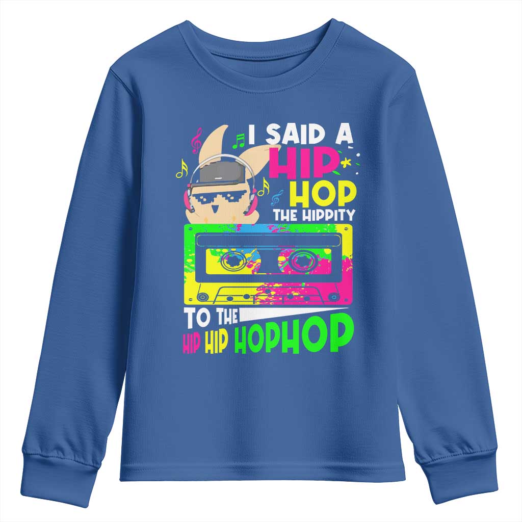 Hip Hop Easter Bunny Youth Sweatshirt Funny Hippity Cool Rabbit Lovers Toddler - Wonder Print Shop