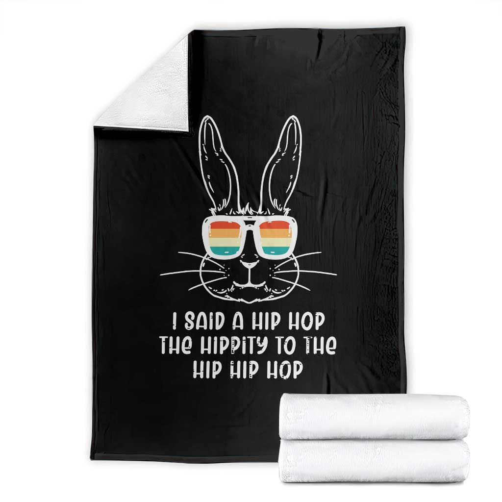 Retro Hip Hop Easter Bunny Throw Blanket Funny Hippity Cool Rabbit Lovers Toddler - Wonder Print Shop