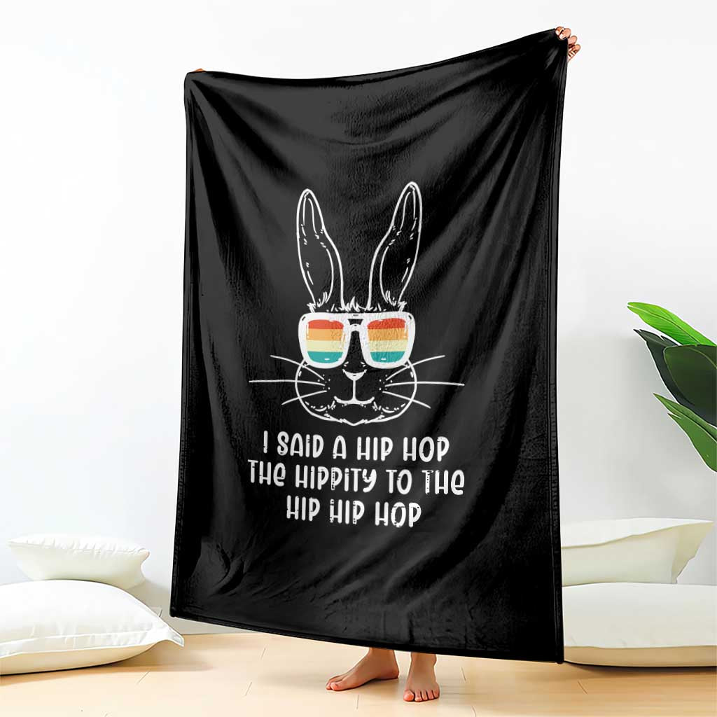 Retro Hip Hop Easter Bunny Throw Blanket Funny Hippity Cool Rabbit Lovers Toddler - Wonder Print Shop
