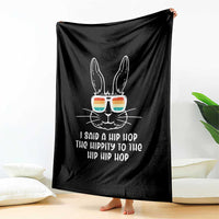 Retro Hip Hop Easter Bunny Throw Blanket Funny Hippity Cool Rabbit Lovers Toddler - Wonder Print Shop