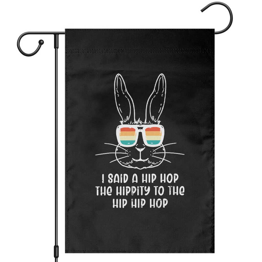 Retro Hip Hop Easter Bunny Garden Flag Funny Hippity Cool Rabbit Lovers Toddler - Wonder Print Shop