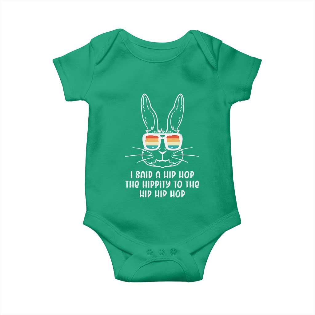 Retro Hip Hop Easter Bunny Baby Onesie Funny Hippity Cool Rabbit Lovers Toddler - Wonder Print Shop