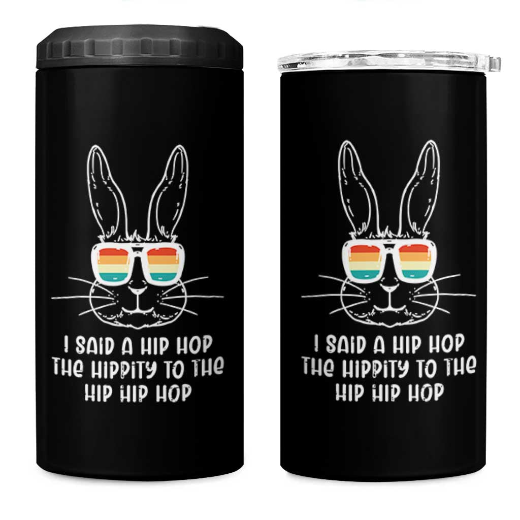 Retro Hip Hop Easter Bunny 4 in 1 Can Cooler Tumbler Funny Hippity Cool Rabbit Lovers Toddler - Wonder Print Shop