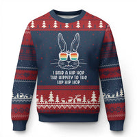 Retro Hip Hop Easter Bunny Ugly Christmas Sweater Funny Hippity Cool Rabbit Lovers Toddler - Wonder Print Shop