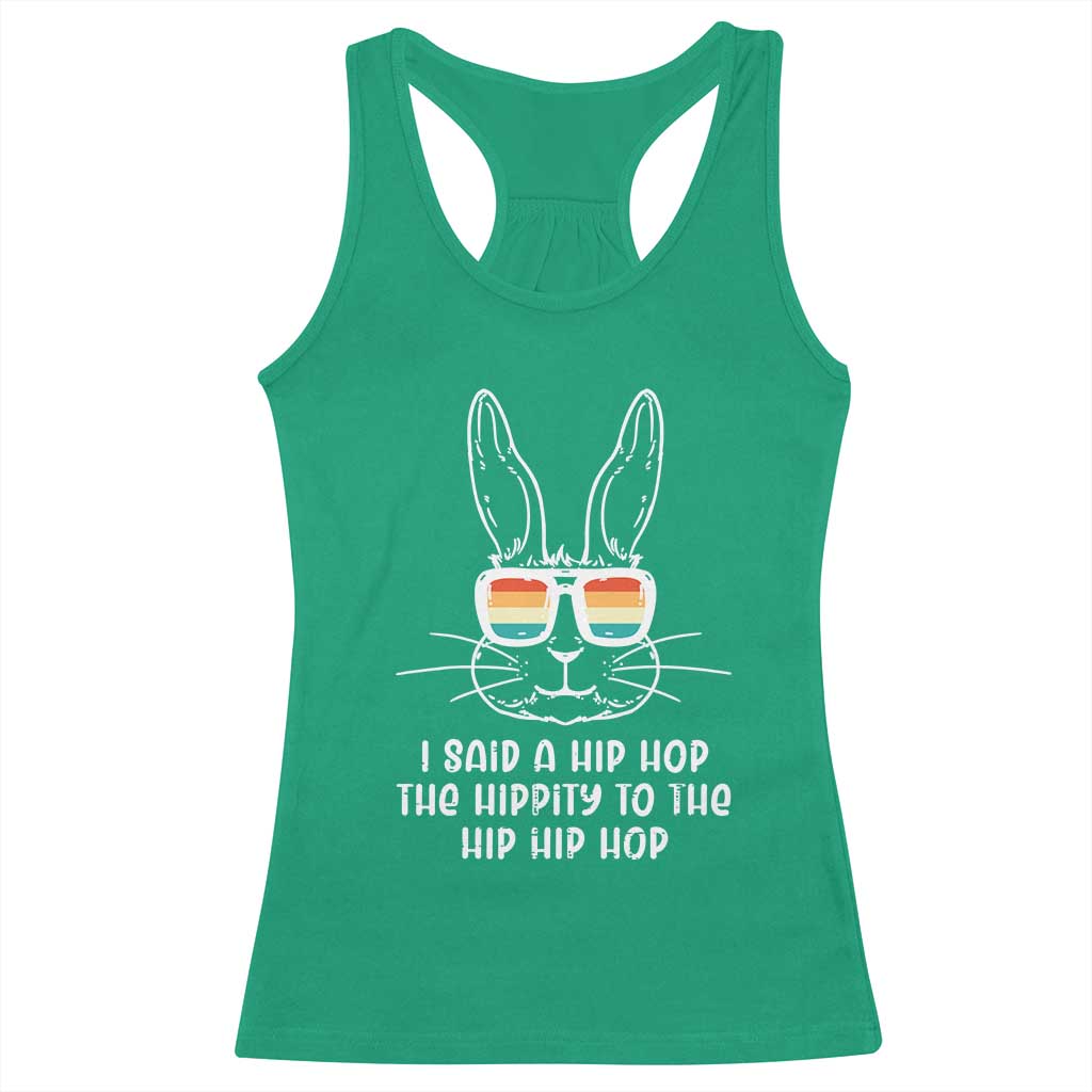 Retro Hip Hop Easter Bunny Racerback Tank Top Funny Hippity Cool Rabbit Lovers Toddler - Wonder Print Shop