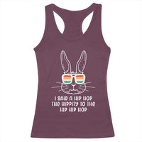 Retro Hip Hop Easter Bunny Racerback Tank Top Funny Hippity Cool Rabbit Lovers Toddler - Wonder Print Shop