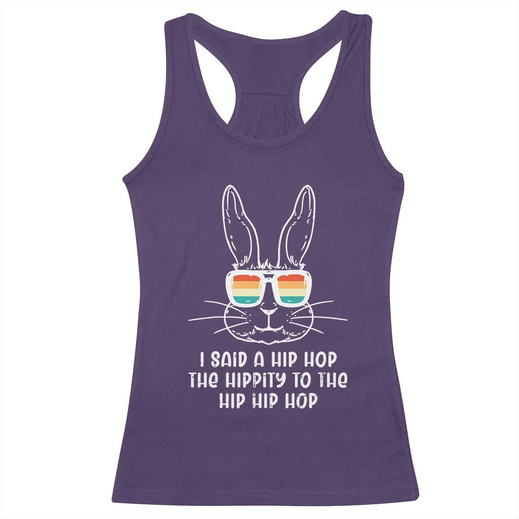 Retro Hip Hop Easter Bunny Racerback Tank Top Funny Hippity Cool Rabbit Lovers Toddler - Wonder Print Shop
