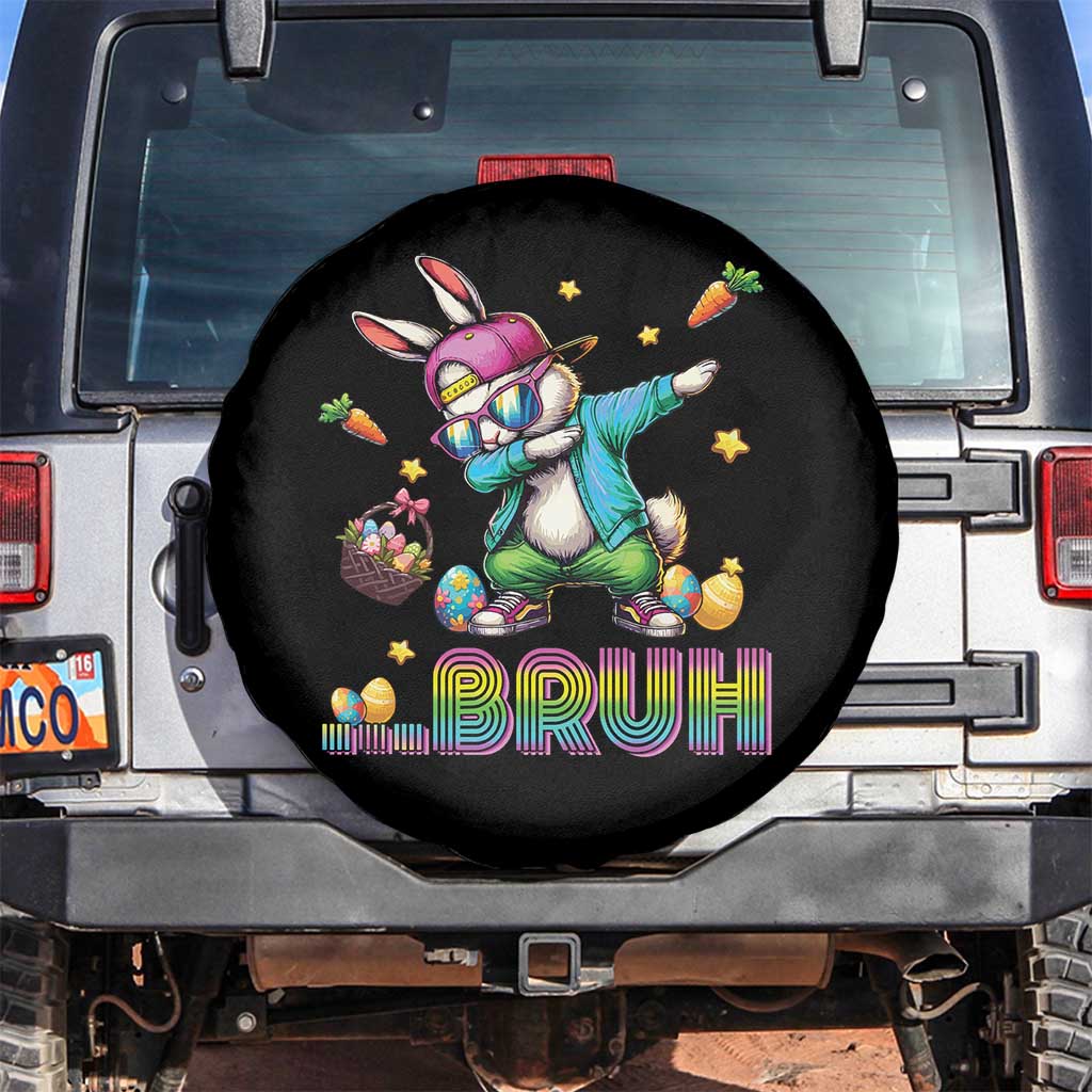 Bruh Dab Bunny Easter Spare Tire Cover Funny 80s Retro Vintage Party Cool Rabbit - Wonder Print Shop