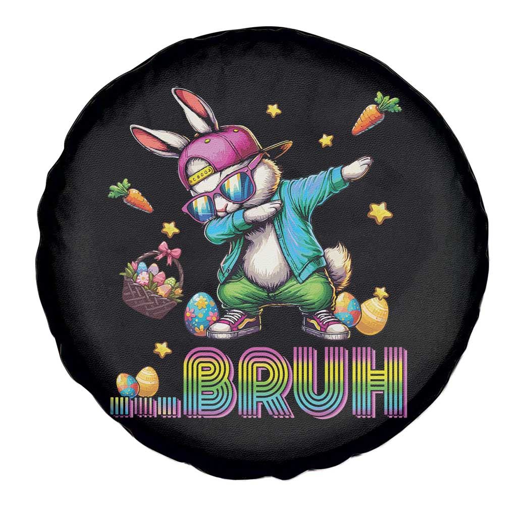 Bruh Dab Bunny Easter Spare Tire Cover Funny 80s Retro Vintage Party Cool Rabbit - Wonder Print Shop