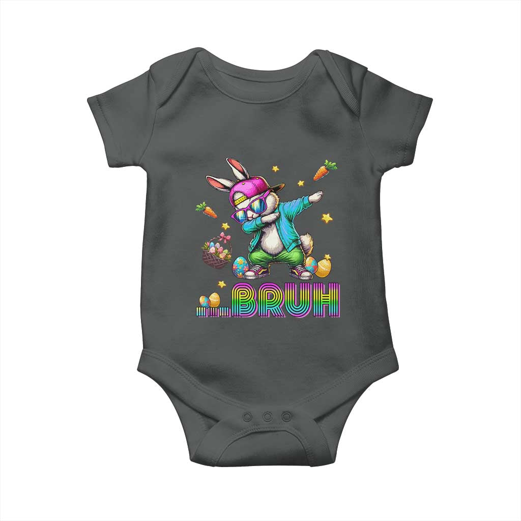 Bruh Dab Bunny Easter Baby Onesie Funny 80s Retro Vintage Party Cool Rabbit - Wonder Print Shop