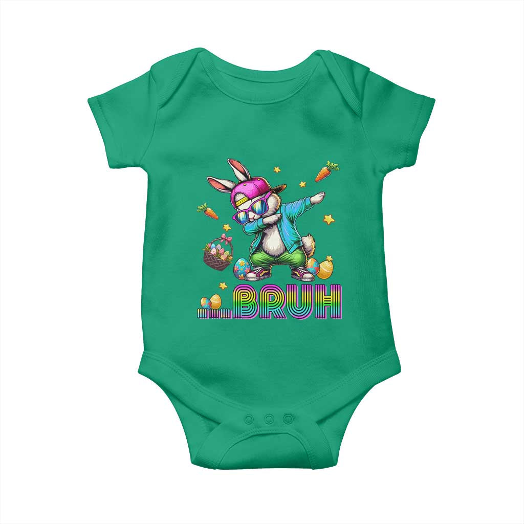 Bruh Dab Bunny Easter Baby Onesie Funny 80s Retro Vintage Party Cool Rabbit - Wonder Print Shop