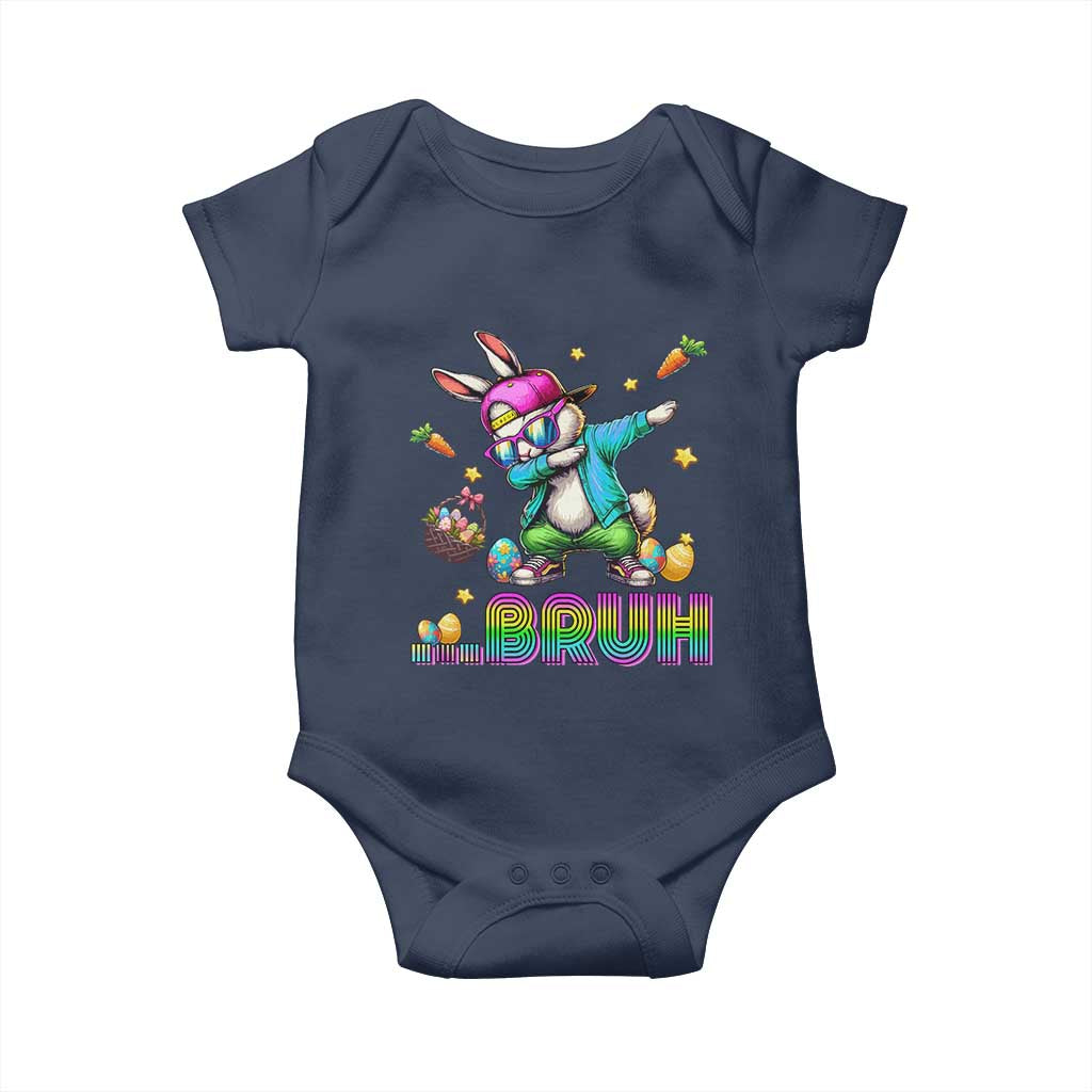 Bruh Dab Bunny Easter Baby Onesie Funny 80s Retro Vintage Party Cool Rabbit - Wonder Print Shop