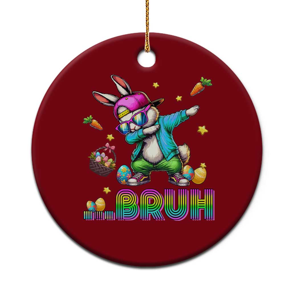 Bruh Dab Bunny Easter Ceramic Ornament Funny 80s Retro Vintage Party Cool Rabbit - Wonder Print Shop