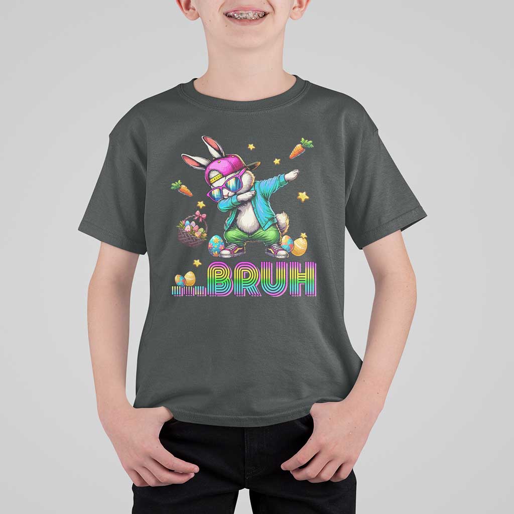 Bruh Dab Bunny Easter T Shirt For Kid Funny 80s Retro Vintage Party Cool Rabbit - Wonder Print Shop