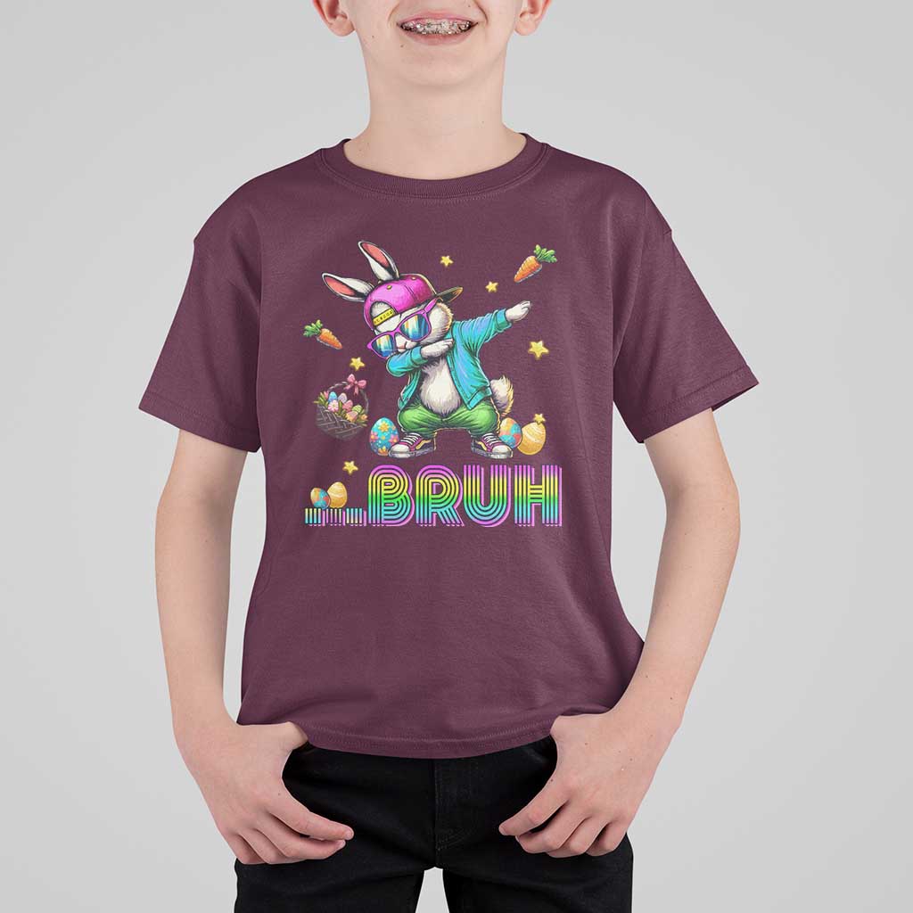 Bruh Dab Bunny Easter T Shirt For Kid Funny 80s Retro Vintage Party Cool Rabbit - Wonder Print Shop