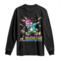 Bruh Dab Bunny Easter Long Sleeve Shirt Funny 80s Retro Vintage Party Cool Rabbit - Wonder Print Shop