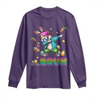 Bruh Dab Bunny Easter Long Sleeve Shirt Funny 80s Retro Vintage Party Cool Rabbit - Wonder Print Shop
