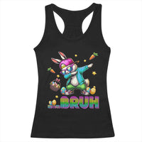 Bruh Dab Bunny Easter Racerback Tank Top Funny 80s Retro Vintage Party Cool Rabbit - Wonder Print Shop