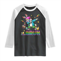 Bruh Dab Bunny Easter Raglan Shirt Funny 80s Retro Vintage Party Cool Rabbit - Wonder Print Shop