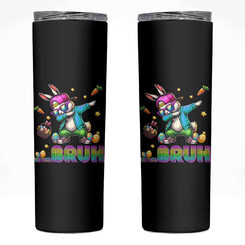 Bruh Dab Bunny Easter Skinny Tumbler Funny 80s Retro Vintage Party Cool Rabbit - Wonder Print Shop